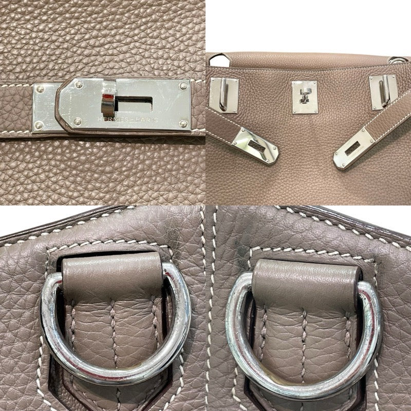 エルメス HERMES ジプシエール37 □O刻印 エトゥープ×シルバー金具 トリヨンクレマンス レディース ショルダーバッグ