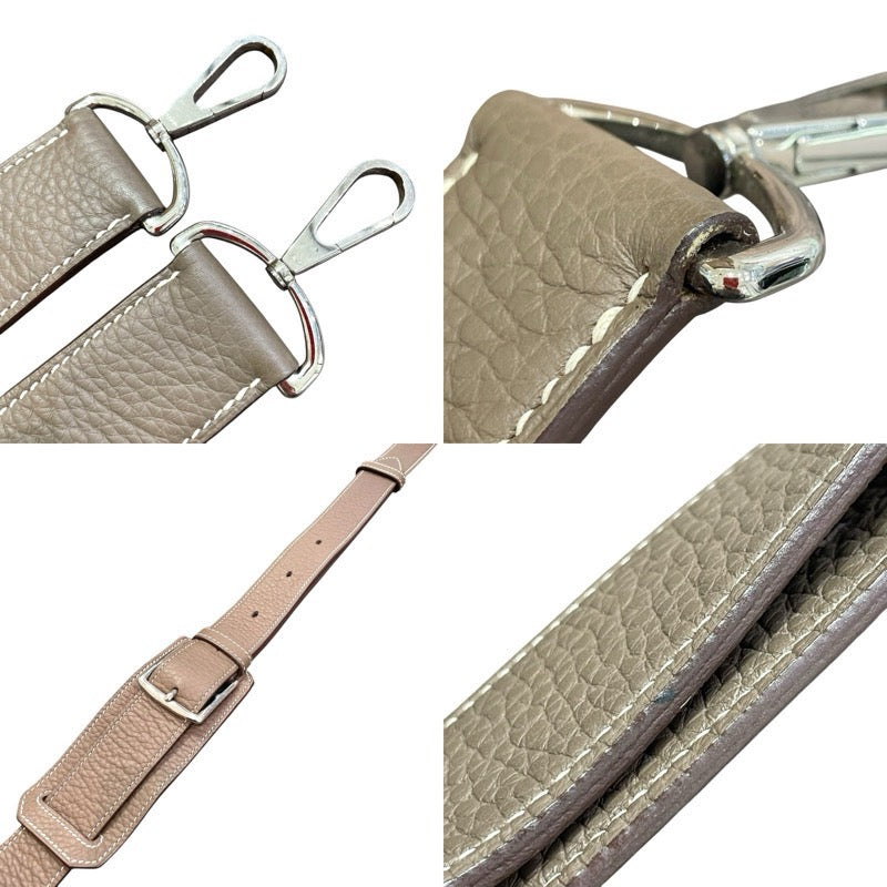 エルメス HERMES ジプシエール37 □O刻印 エトゥープ×シルバー金具 トリヨンクレマンス レディース ショルダーバッグ