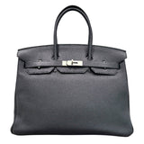 エルメス HERMES バーキン35 ▢M刻印 ブラック×シルバー金具 トゴ レディース ハンドバッグ