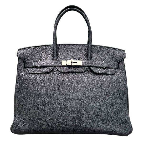 エルメス HERMES バーキン35 ▢M刻印 ブラック×シルバー金具 トゴ レディース ハンドバッグ