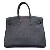 エルメス HERMES バーキン35 ▢M刻印 ブラック×シルバー金具 トゴ レディース ハンドバッグ