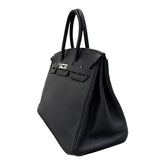 エルメス HERMES バーキン35 ▢M刻印 ブラック×シルバー金具 トゴ レディース ハンドバッグ
