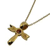 ミキモト MIKIMOTO リボンクロス ネックレス K18YG ジュエリー