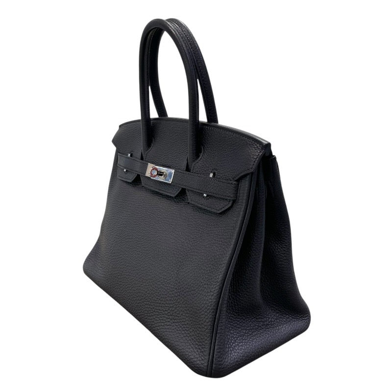 エルメス HERMES バーキン30 □N刻印 ブラック×シルバー金具 トリヨンクレマンス レディース ハンドバッグ