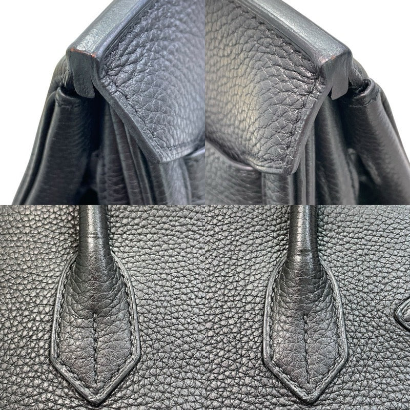 エルメス HERMES バーキン30 □N刻印 ブラック×シルバー金具 トリヨンクレマンス レディース ハンドバッグ