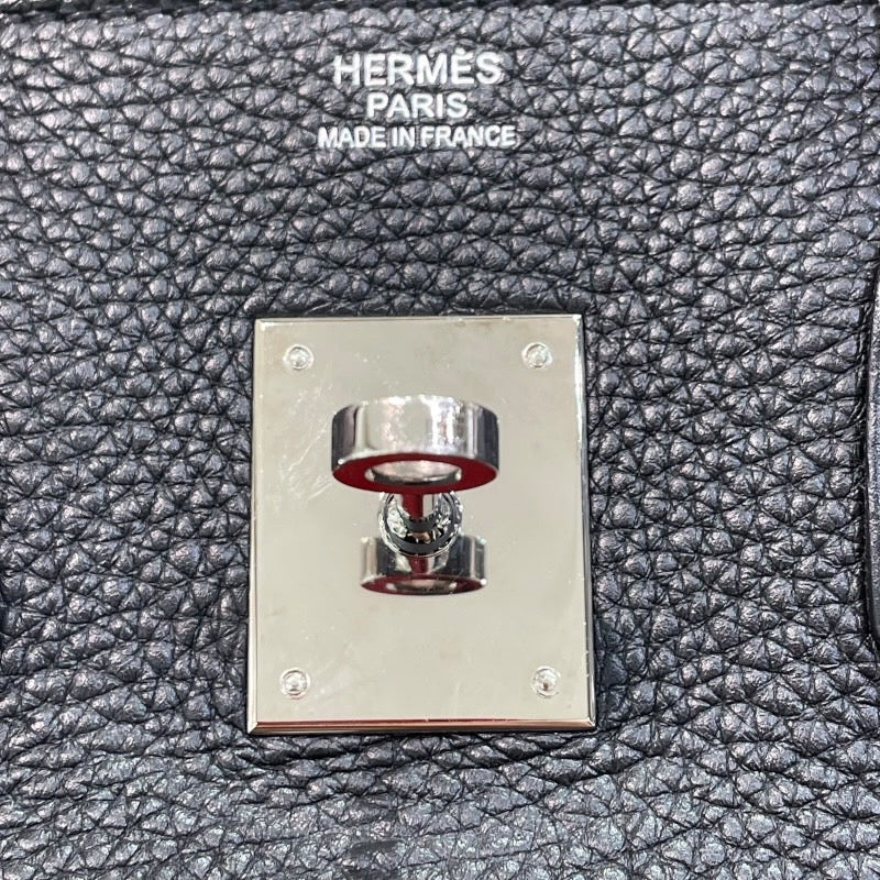 エルメス HERMES バーキン30 □N刻印 ブラック×シルバー金具 トリヨンクレマンス レディース ハンドバッグ