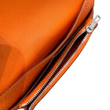 エルメス HERMES ドゴンコンパクト □J刻印 オレンジ トゴ レディース 二つ折り財布