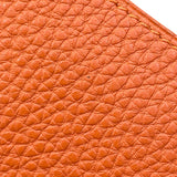エルメス HERMES ドゴンコンパクト □J刻印 オレンジ トゴ レディース 二つ折り財布