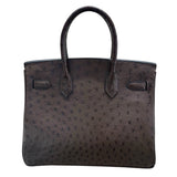 エルメス HERMES バーキン30 □G刻 カカオ　GD金具 オーストリッチ レディース ハンドバッグ