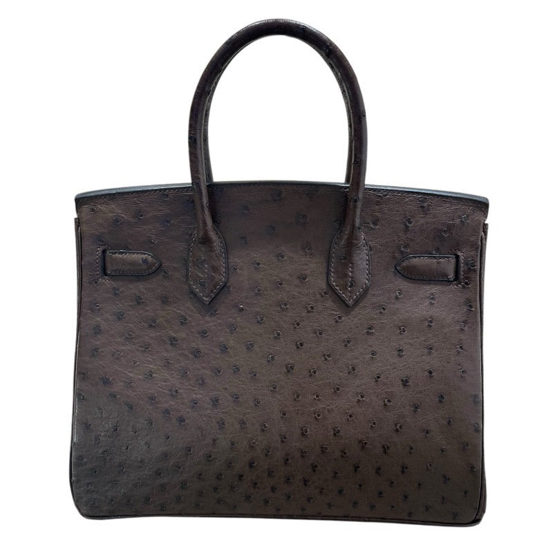 エルメス HERMES バーキン30 □G刻 カカオ　GD金具 オーストリッチ レディース ハンドバッグ