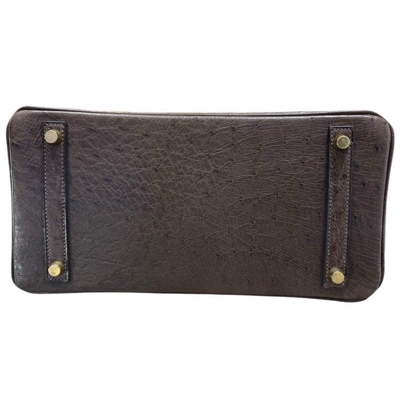 エルメス HERMES バーキン30 □G刻 カカオ　GD金具 オーストリッチ レディース ハンドバッグ