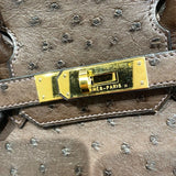 エルメス HERMES バーキン30 □G刻 カカオ　GD金具 オーストリッチ レディース ハンドバッグ