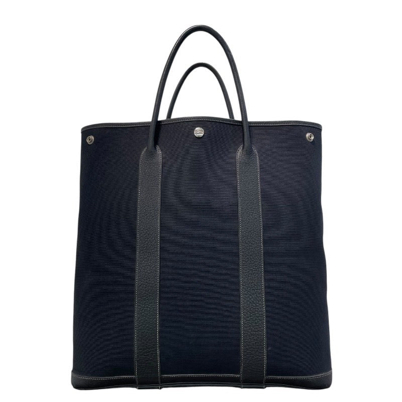 エルメス HERMES ガーデンファイル □I刻 ブラック×シルバー金具 トワル/ネゴンダ レディース トートバッグ