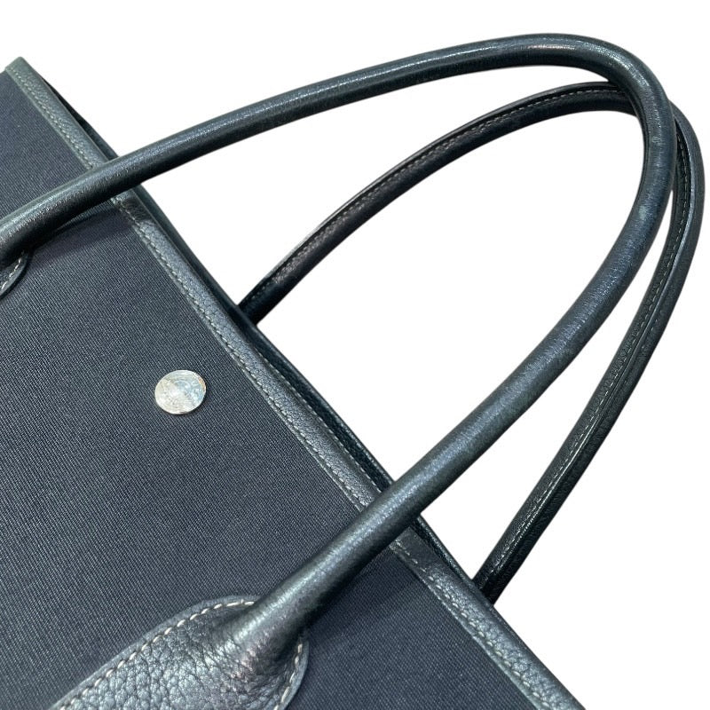 エルメス HERMES ガーデンファイル □I刻 ブラック×シルバー金具 トワル/ネゴンダ レディース トートバッグ