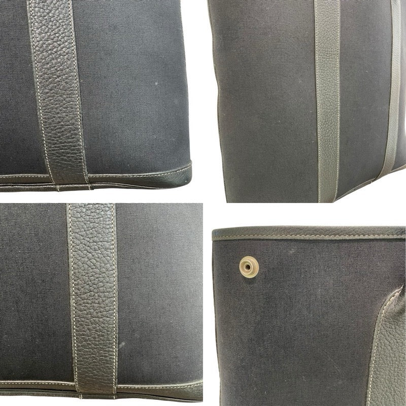 エルメス HERMES ガーデンファイル □I刻 ブラック×シルバー金具 トワル/ネゴンダ レディース トートバッグ