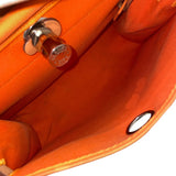 エルメス HERMES エールバッグジップPM □P刻印 オレンジ×シルバー金具 トワル レディース ショルダーバッグ