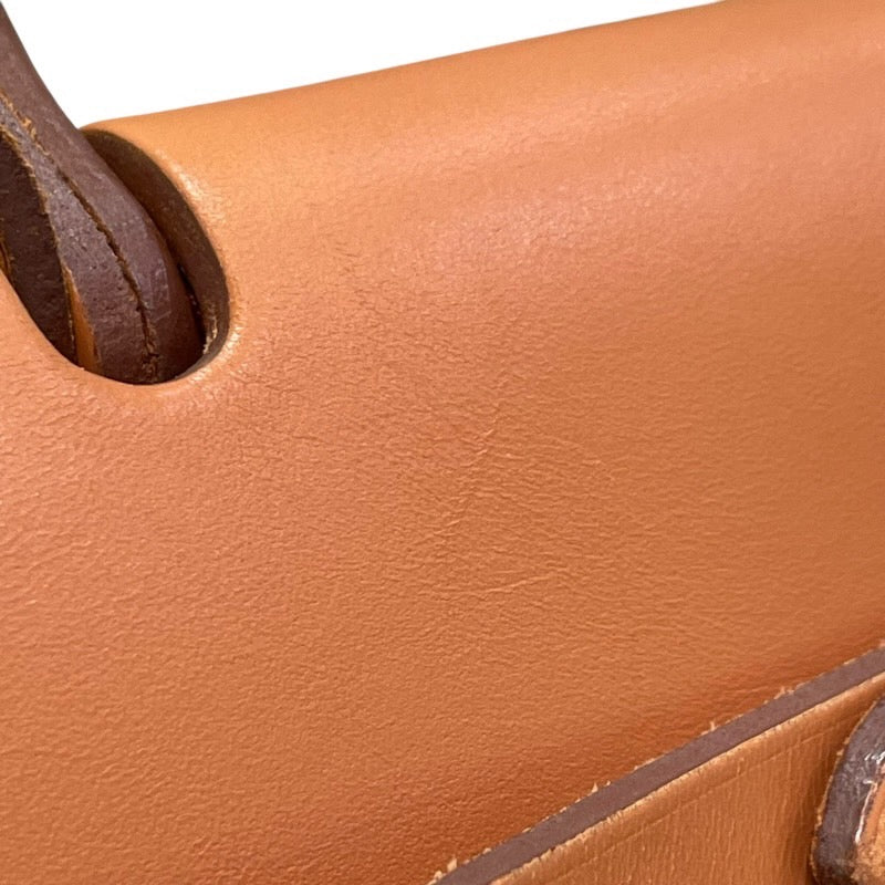 エルメス HERMES エールバッグジップPM □P刻印 オレンジ×シルバー金具 トワル レディース ショルダーバッグ