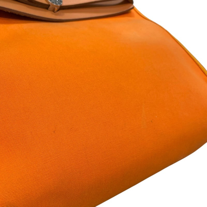 エルメス HERMES エールバッグジップPM □P刻印 オレンジ×シルバー金具 トワル レディース ショルダーバッグ