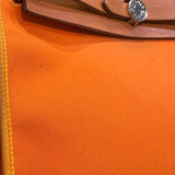 エルメス HERMES エールバッグジップPM □P刻印 オレンジ×シルバー金具 トワル レディース ショルダーバッグ