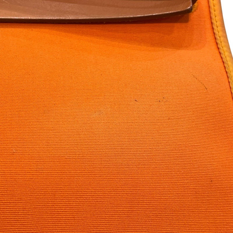エルメス HERMES エールバッグジップPM □P刻印 オレンジ×シルバー金具 トワル レディース ショルダーバッグ
