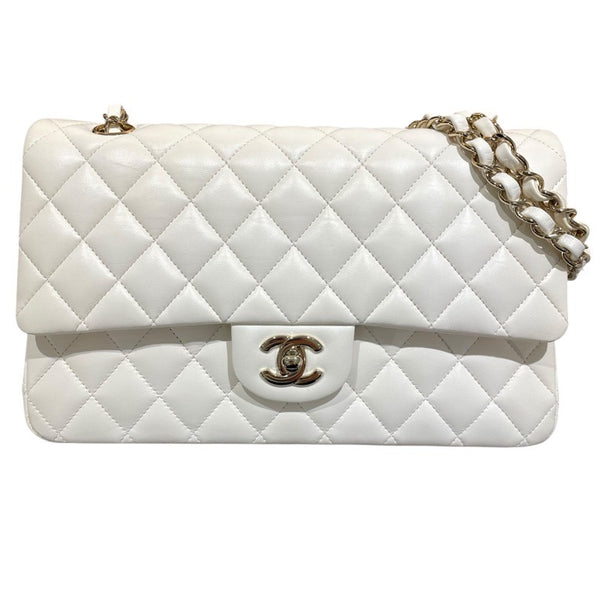 シャネル CHANEL マトラッセ25 A01112 ホワイト　GD金具 カーフ レディース ショルダーバッグ
