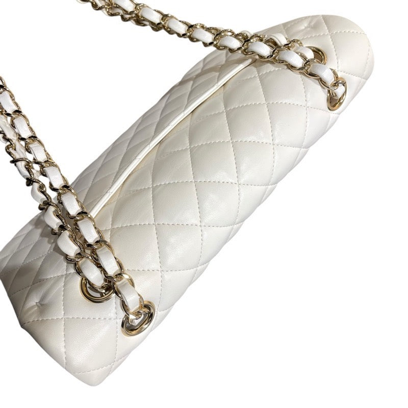 シャネル CHANEL マトラッセ25 A01112 ホワイト　GD金具 カーフ レディース ショルダーバッグ