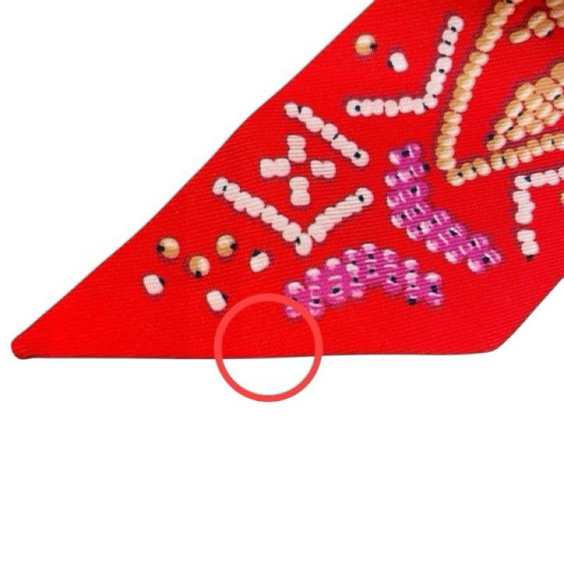 エルメス HERMES ツイリー KELLY EN PERLES レッド シルク ユニセックス スカーフ