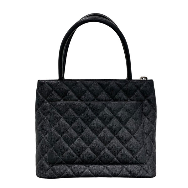 シャネル CHANEL 復刻トート A01804 7番台 ブラック×シルバー金具 キャビアスキン レディース トートバッグ