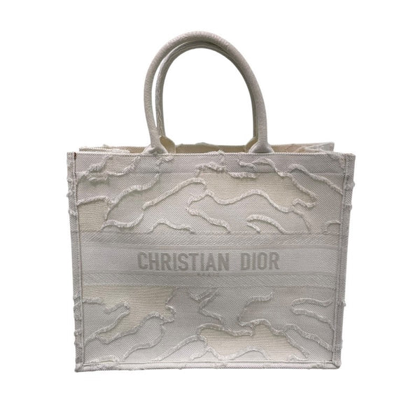 クリスチャン・ディオール Christian Dior ブックトートラージ M1286 ホワイト キャンバス レディース トートバッグ