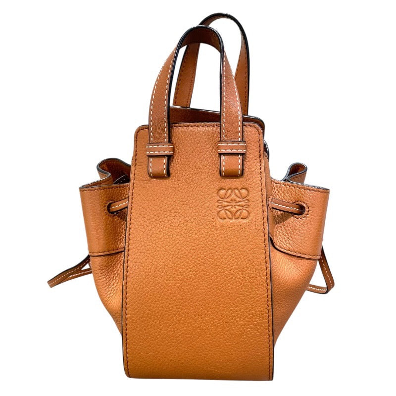 新作人気 ロエベ LOEWE レディース レザー ブラウン ハンモックミニ バッグ