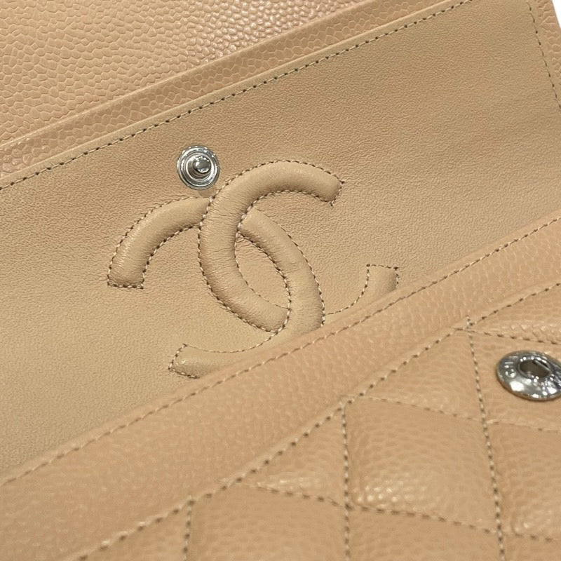 シャネル CHANEL マトラッセ23 A0113 ベージュ/シルバー金具 キャビアスキン レディース ショルダーバッグ