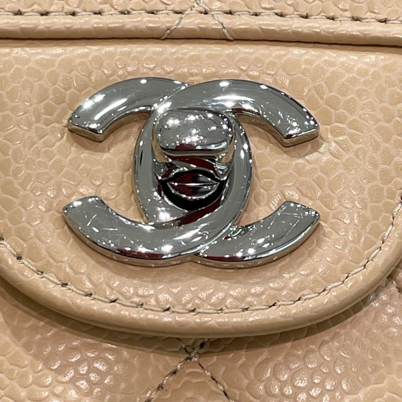 シャネル CHANEL マトラッセ23 A0113 ベージュ/シルバー金具 キャビアスキン レディース ショルダーバッグ