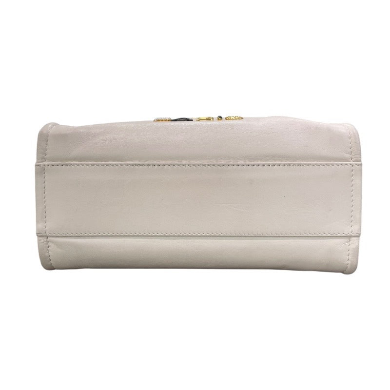 シャネル CHANEL ドーヴィルMM A67001 30番台 アイボリー×ゴールド金具 カーフ レディース トートバッグ