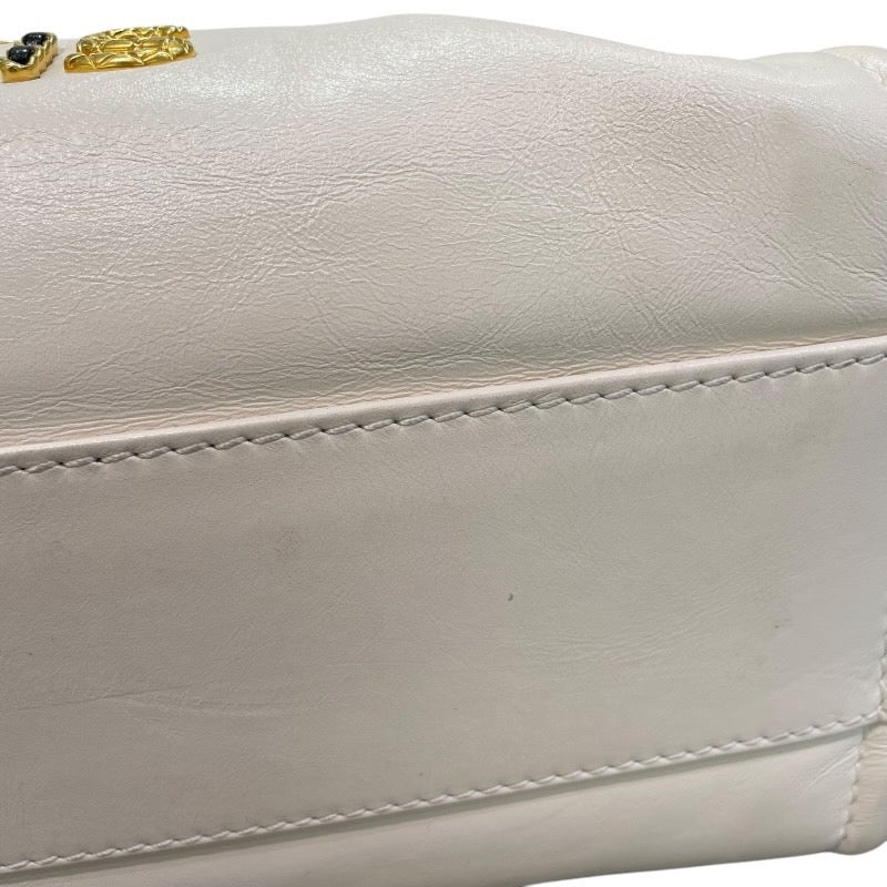 シャネル CHANEL ドーヴィルMM A67001 30番台 アイボリー×ゴールド金具 カーフ レディース トートバッグ