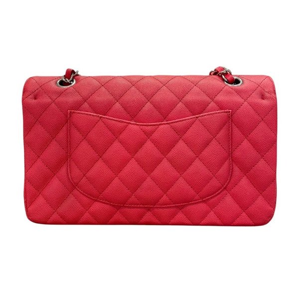 シャネル CHANEL マトラッセ25 A01112 25番台 レッド×シルバー金具 キャビアスキン レディース ショルダーバッグ