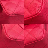 シャネル CHANEL マトラッセ25 A01112 25番台 レッド×シルバー金具 キャビアスキン レディース ショルダーバッグ