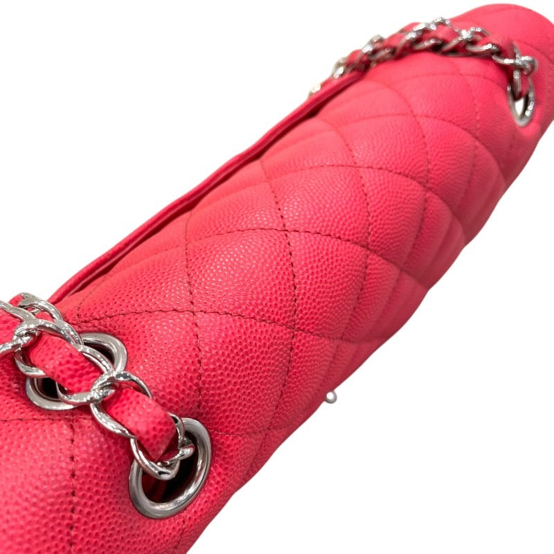 シャネル CHANEL マトラッセ25 A01112 25番台 レッド×シルバー金具 キャビアスキン レディース ショルダーバッグ