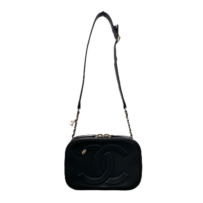 シャネル CHANEL デカココマークカメラバッグ AS0322 ブラック×ゴールド金具ゴールド カーフ レディース ショルダーバッグ
