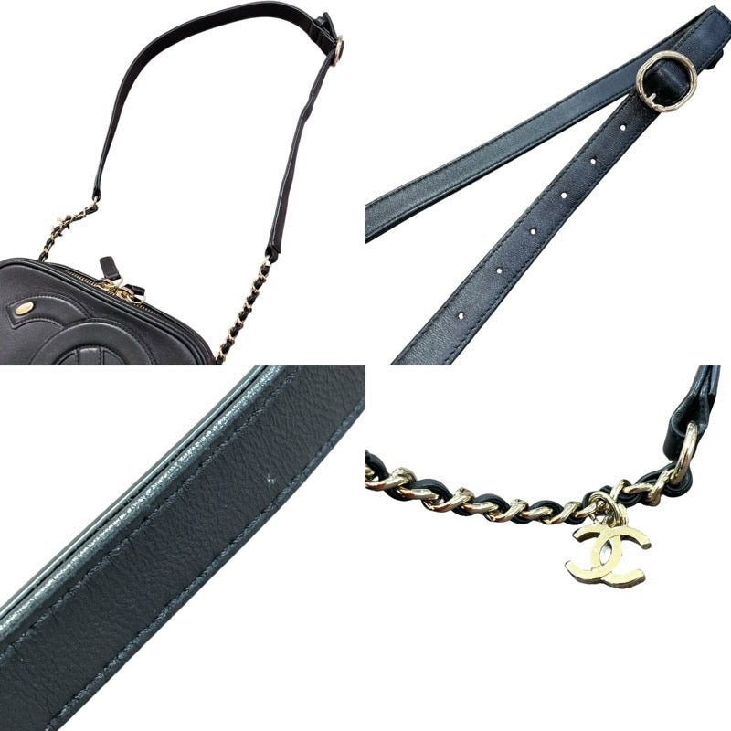 シャネル CHANEL デカココマークカメラバッグ AS0322 ブラック×ゴールド金具ゴールド カーフ レディース ショルダーバッグ