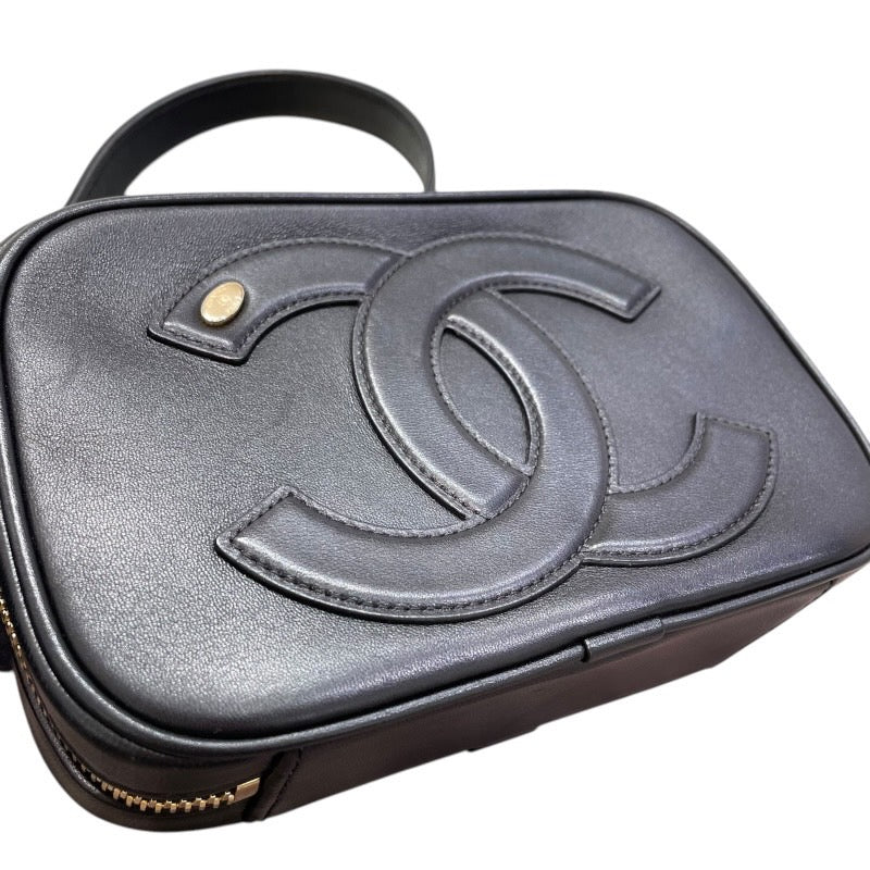 シャネル CHANEL デカココマークカメラバッグ AS0322 ブラック×ゴールド金具ゴールド カーフ レディース ショルダーバッグ