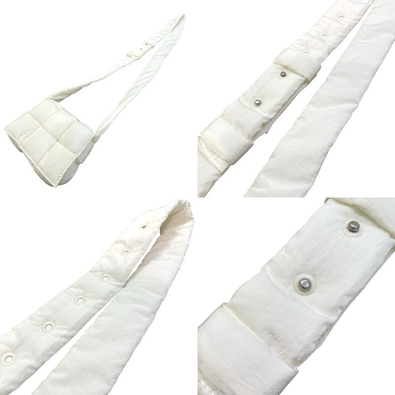 ボッテガ・ヴェネタ BOTTEGA VENETA キャンディ パデッドテック カセット 691018 ホワイト ナイロン レディース ショルダーバッグ