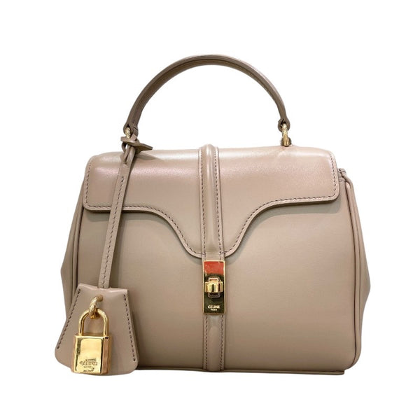 セリーヌ CELINE ミニセーズ 197983 ベージュ サテンドカーフ レディース ショルダーバッグ