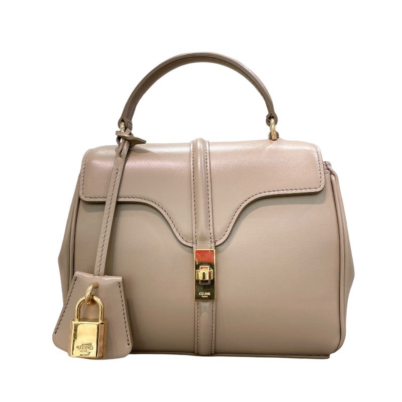 セリーヌ CELINE ミニセーズ 197983 ベージュ サテンドカーフ レディース ショルダーバッグ