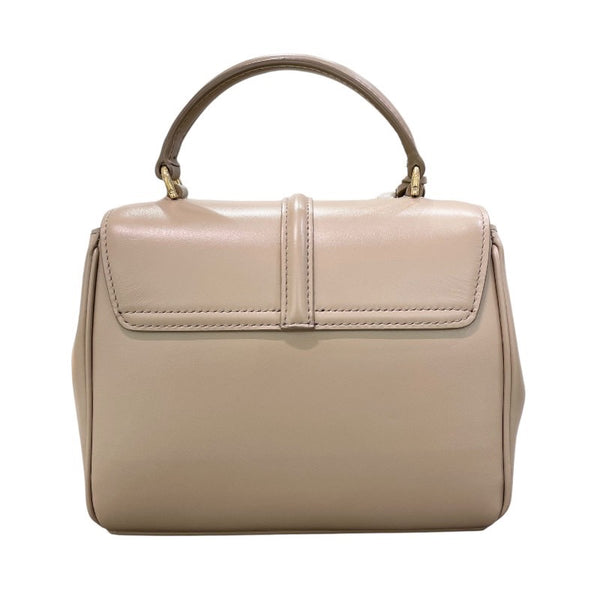 セリーヌ CELINE ミニセーズ 197983 ベージュ サテンドカーフ レディース ショルダーバッグ