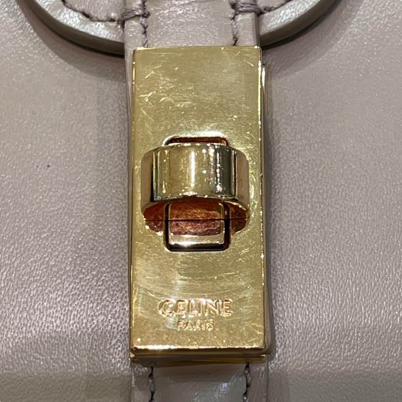 セリーヌ CELINE ミニセーズ 197983 ベージュ サテンドカーフ レディース ショルダーバッグ