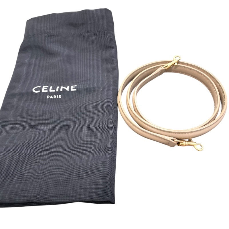 セリーヌ CELINE ミニセーズ 197983 ベージュ サテンドカーフ レディース ショルダーバッグ