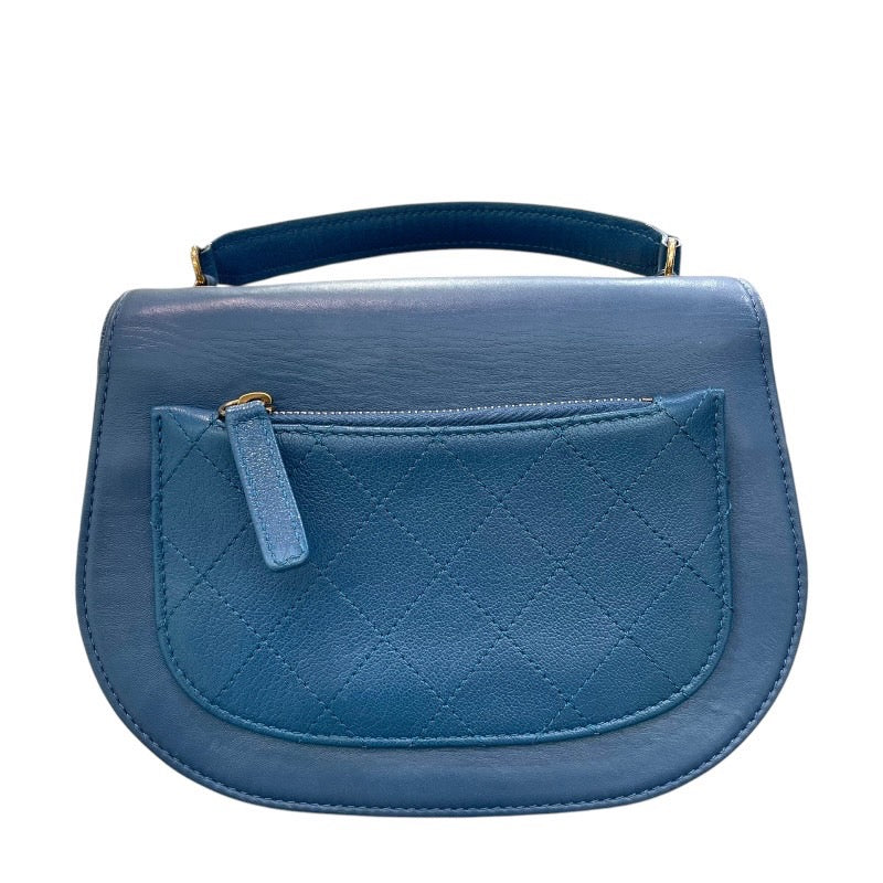 シャネル CHANEL ココカーブ フラップバッグ A93460 ブルー×ゴールド金具 カーフレザー レディース ショルダーバッグ