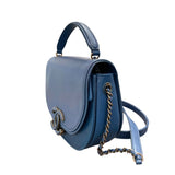 シャネル CHANEL ココカーブ フラップバッグ A93460 ブルー×ゴールド金具 カーフレザー レディース ショルダーバッグ