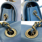 シャネル CHANEL ココカーブ フラップバッグ A93460 ブルー×ゴールド金具 カーフレザー レディース ショルダーバッグ