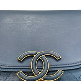 シャネル CHANEL ココカーブ フラップバッグ A93460 ブルー×ゴールド金具 カーフレザー レディース ショルダーバッグ